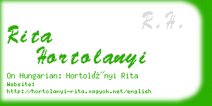 rita hortolanyi business card